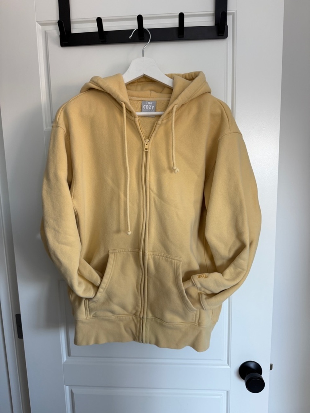TNA Cozy Fleece Boyfriend Hoodie in Light Mustard